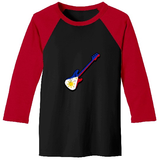 Funny Guitar Bassist Filipino Flag Bass Guitar Philippines Bass Player Guitarist Baseball Tees