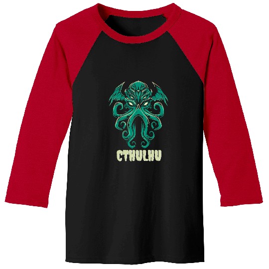 Cthulhu Mythos Illustration of Cthulhu Death May Die Face Baseball Tees
