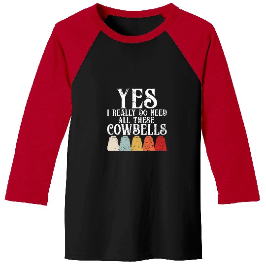 Funny Drummer Bell More Cowbell Vintage Funny Drummer Cowbell Funny 28 Baseball Tees