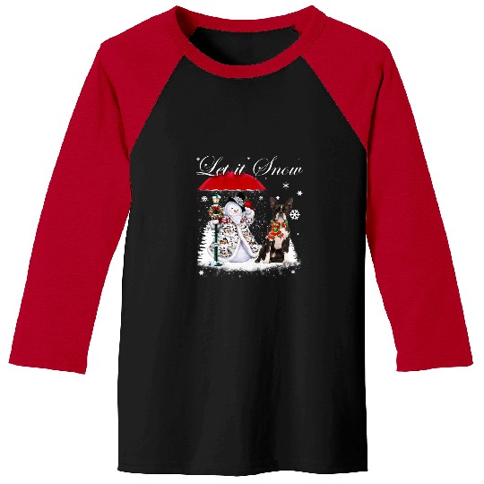 Boston Terrier Pet Santa Dog Christmas Snowman xmass Pajama 393 Baseball Tees