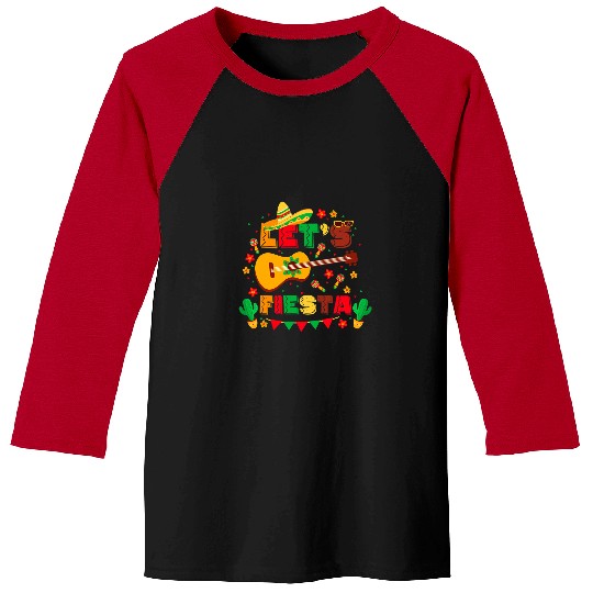 Funny Guitar Cinco De Mayo Mexican Guitar Cactus Guitarist Baseball Tees