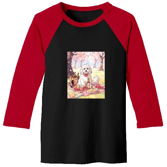 Havanese Pet Cherry Blossom Funny Dog Picnic Baseball Tees