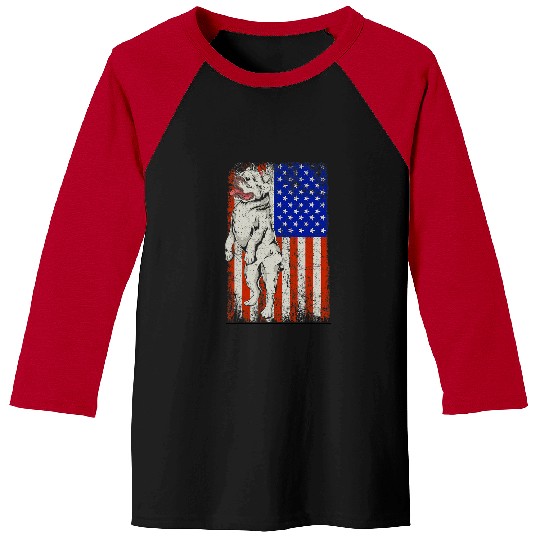 English Bulldog Pet Owner American Pride US Flag Pet Animal Baseball Tees