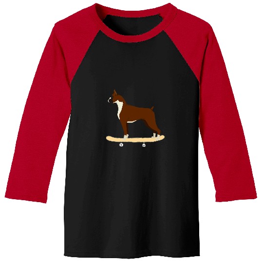 Boxer Pet Funny Boxer Skateboarding Puppy Baseball Tees