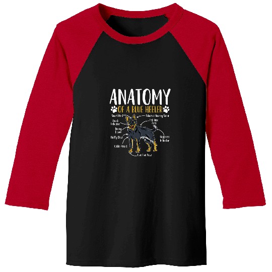 Heeler Pet Dog Anatomy Baseball Tees