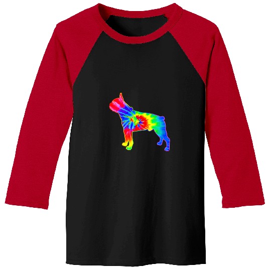 Boston Terrier Pet Tie Dye Rainbow Baseball Tees