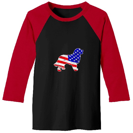 Bernese Mountain Pet Cool Bernese Mountain Dog USA Flag Patriotic 4th Of July Baseball Tees