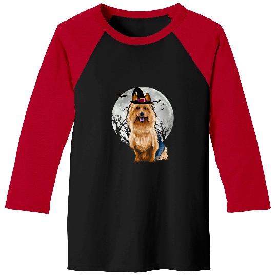 Australian Terrier Pet Scary Australian Terrier Dog Witch Hat Halloween 2 Baseball Tees