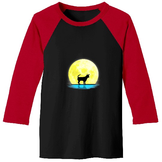 Chihuahua Pet Mom Dad Dog Lovers Full Moon Light Baseball Tees
