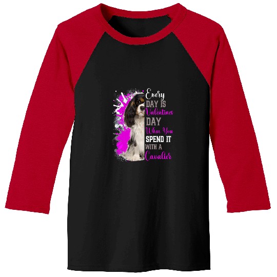 Cavalier Pet Funny Valentines Day Cavalier Mom Mother Cute Pink Fancy Baseball Tees