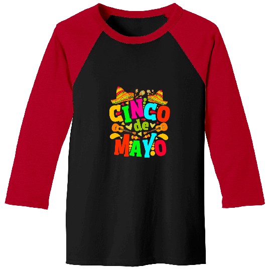 Funny Guitar Cinco De Mayo Fiesta Surprise Camisa Mexico Guitar 5 De Mayo Guitarist Baseball Tees
