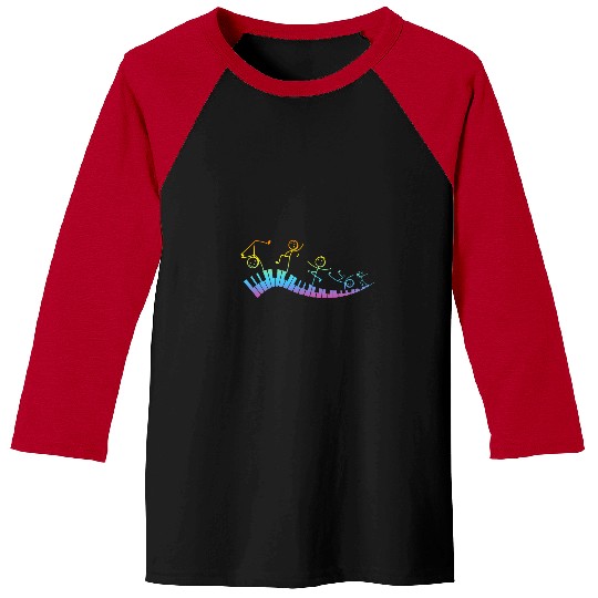 Funny Piano Music Keyboard Funny Piano Stick Figure Keyboard Player Baseball Tees