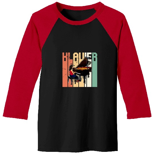 Funny Piano Music musical instrument keyboard Musician Sheet Teacher 5 Baseball Tees