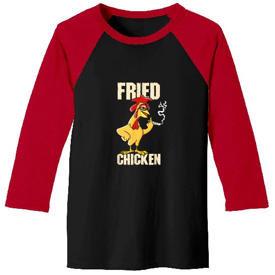 Funny Drummer Fried Chicken Drumstick Nuggets Wings Breadcrumbs Baseball Tees