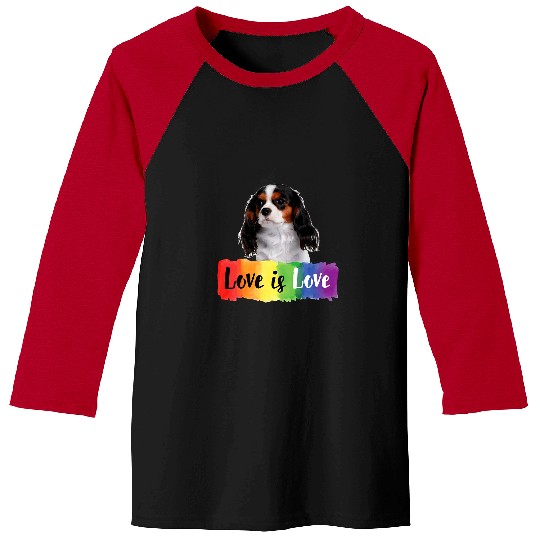 Cavalier Pet Love is Love Rainbow Dog Cavalier King Charles Spaniel 11 Baseball Tees