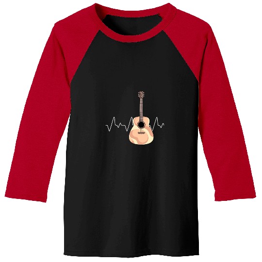 Funny Guitar Heartbeat Guitarist Guitar Player Musician Acoustic Guitar Baseball Tees