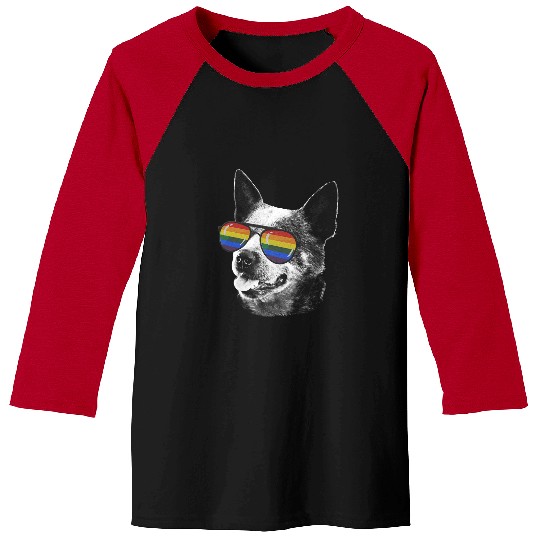 Australian Cattle Pet Pride Month Australian Cattle Dog Rainbow Flag Baseball Tees