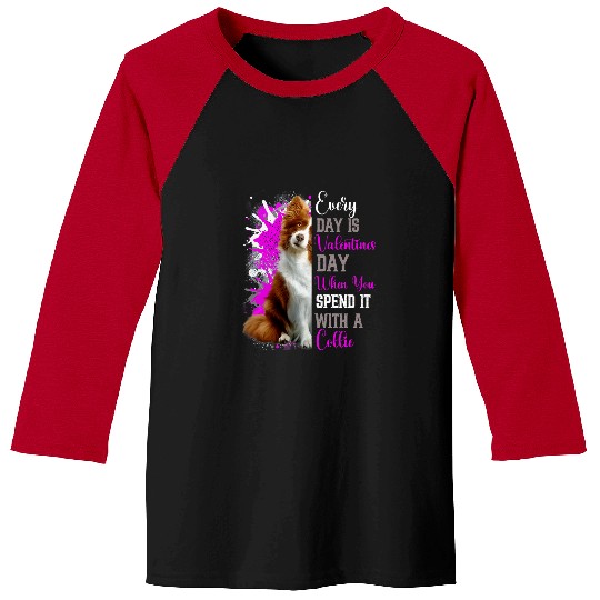 Border Collie Pet Funny Valentines Day Collie Mom Mother Border Tan Brown Coli Baseball Tees