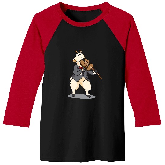 Funny Violin Lama Llama Playing Violin Cute Funny Llamas Violinist Baseball Tees