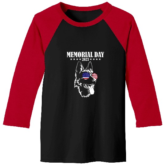 German Shepherd Pet Memorial Day Baseball Tees