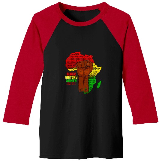 Black History Pride Fist Map Juneteenth Black Men Women Baseball Tees