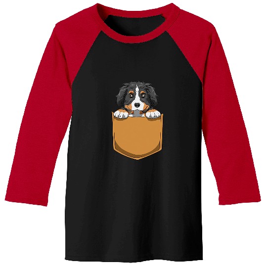 Bernese Mountain Pet Dog Pocket Dog Pocket Baseball Tees