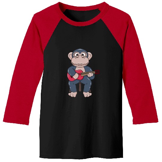 Funny Guitar Monkey Lover Whisperer Guitar Player Ape Musical Instrument Baseball Tees