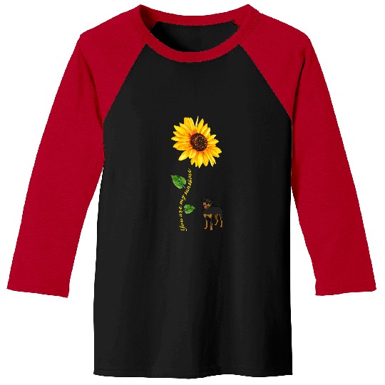 Coonhound Pet Black and Tan Coonhound You are My Sunshine Sunflower Baseball Tees