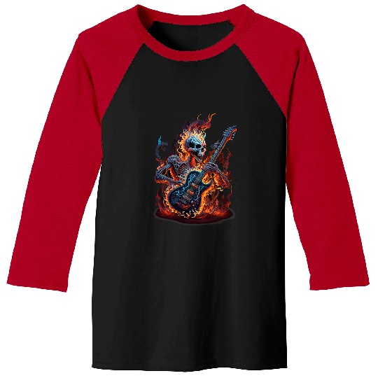 Funny Guitar Burning Guitar A Fiery and Fearless Tribute Guitarist Baseball Tees