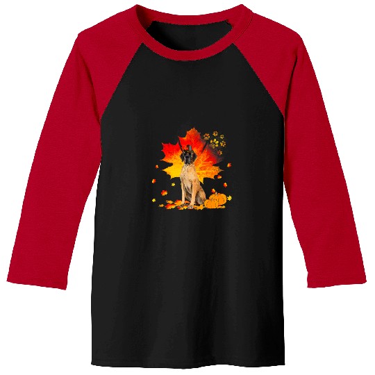Great Dane Pet Autumn Leaf Fall Leaves Dog Lover Thanksgiving Baseball Tees