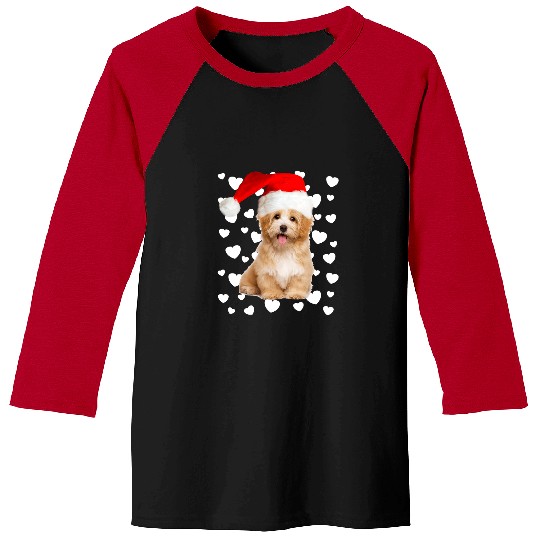 Havanese Pet Christmas Havanese Santa Hat Holidays Dog Mom Dad Xmas Baseball Tees