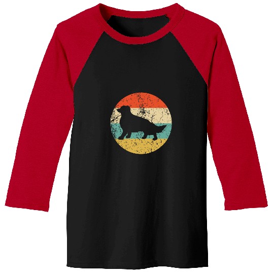 Border Collie Pet Retro Border Collie Dog Breed Icon Baseball Tees