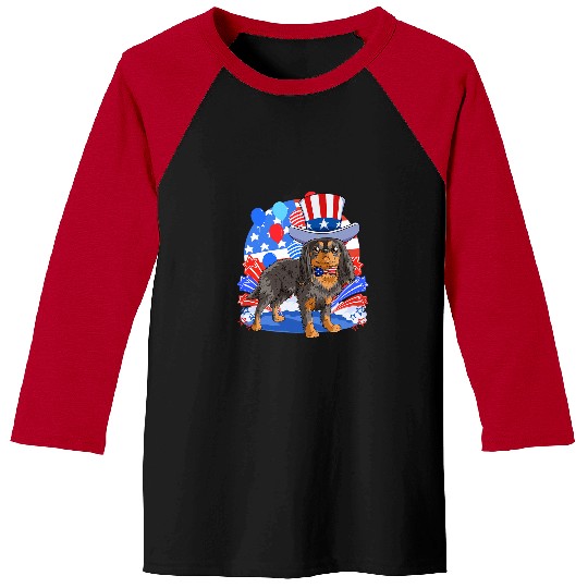 Cavalier King Charles Spaniel Pet Merica 4th of July Patriotic American Baseball Tees