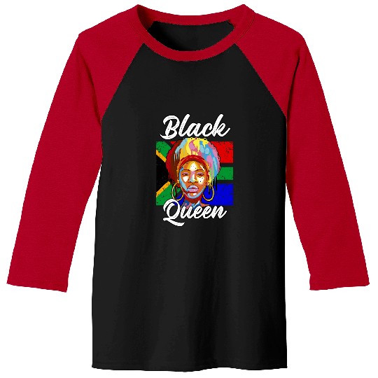 Black Queen Africa Black History Month Baseball Tees