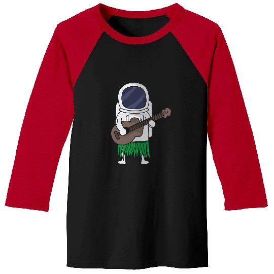 Funny Ukulele Astronauts Outer Space Ukulele Luau Cute Funny Hawaii Gift Baseball Tees