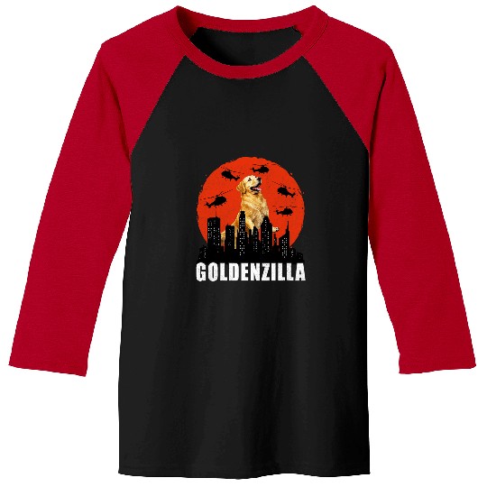 Golden Retriever Pet for Boys Girls Goldenzilla Kaiju Baseball Tees