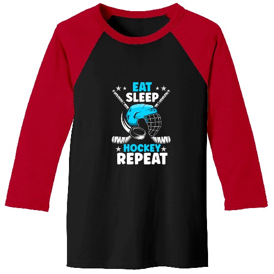 Sport Hockey Retro Eat Sleep Hockey Repeat Kids Adult Ice Hockey vintages 1 Baseball Tees