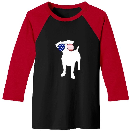Jack Russell Pet Dog USA 4th of July Summer Pool Party Baseball Tees