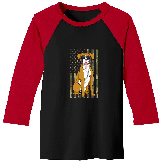 Boxer Pet Men Women Boxer Dad Mom Camo USA Flag Boxer Lovers Baseball Tees