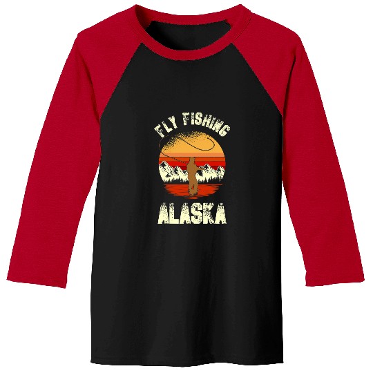 Fishing Fly Fishing Alaska Cool Wilderness Fishing Fisher Baseball Tees