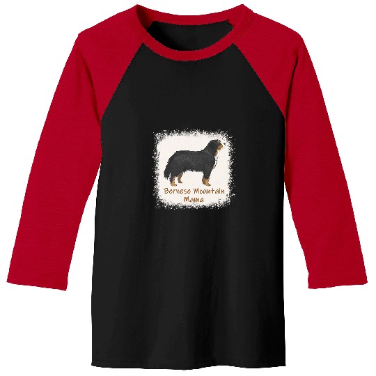 Bernese Mountain Pet Womens Bernese Mountain Mama Bleached Cute Dog Mom Gifts Baseball Tees