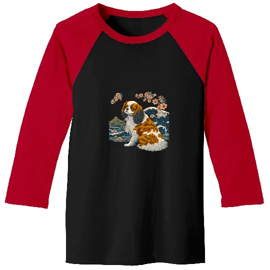 Cavalier Pet Surrealism Japanese Cavalier King Charles Spaniel 2 Baseball Tees