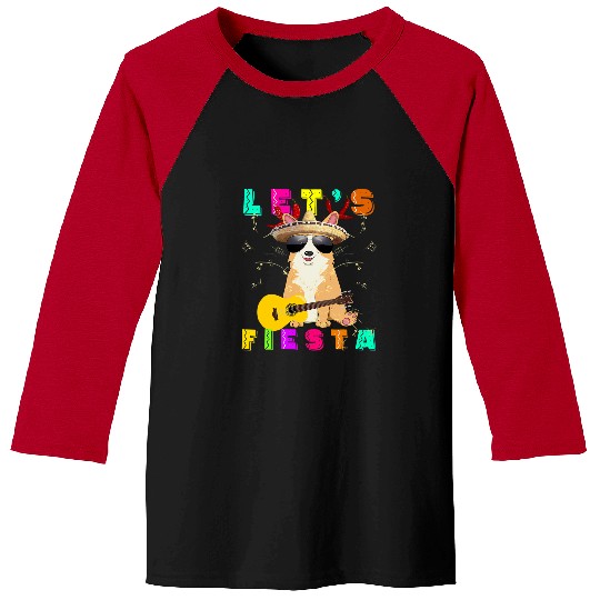 Corgi Pet Cinco De Mayo Corgi Dog Lover Sombrero Guitar Mexican Fiesta Baseball Tees
