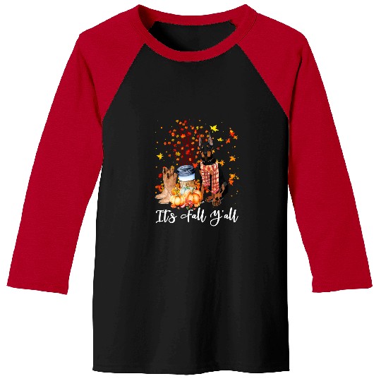 Doberman Pet Its Fall Yall Doberman Pinscher Dog Pumpkin Fall Autumn301 Baseball Tees
