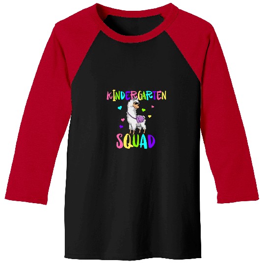 Llama Kindergarten Squad Team Llama Teacher Or Llama Student Baseball Tees