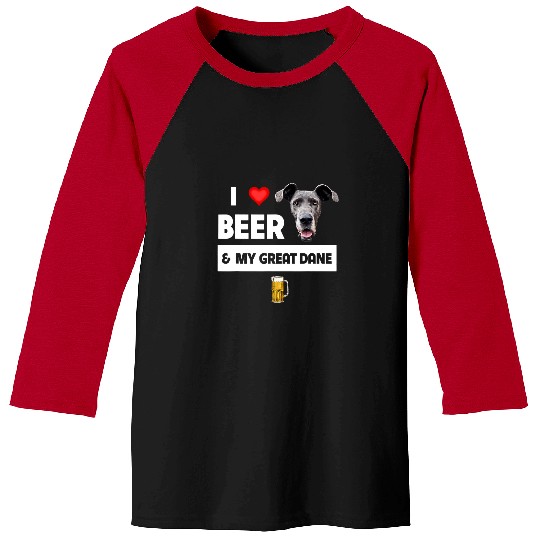 Great Dane Pet Beer I Love Beer and My Great Dane Mom Dad Dog Owner Drinking 21 Baseball Tees