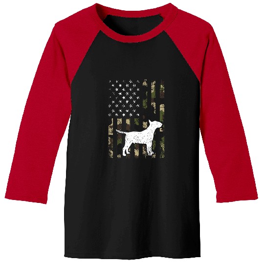 Bull Terrier Pet Dad Mom Camouflage USA Flag Baseball Tees
