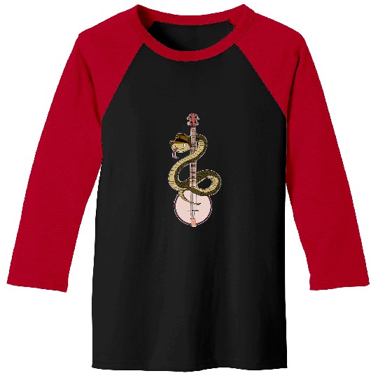 Funny Banjo Snake Banjo Music Country Southern Backwoods Cottage Core Baseball Tees