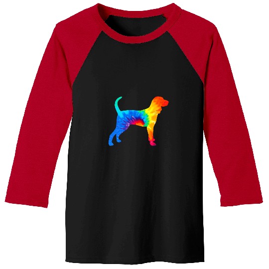 Coonhound Pet Black Tan Coonhound Tie Dye Dog Mom Dad Pet Lover Cute Baseball Tees