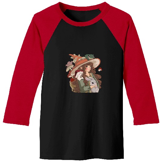 Funny Banjo Frog Cottagecore Aesthetic Frog Mushroom Banjo Goblincore Women Baseball Tees